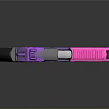 Colorful Pink Blue Gradient Pistol With Metallic Finish And Reflective Surface Design