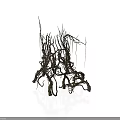 Dry Twisted Plant Branches With Natural Textured Vines And Curved Stems