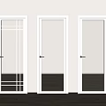 White Interior Swing Doors With Different Glass Patterns And Modern Frames 3d model
