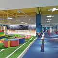 Indoor Kids Sports Fitness Playground With Colorful Equipment Track And Mats
