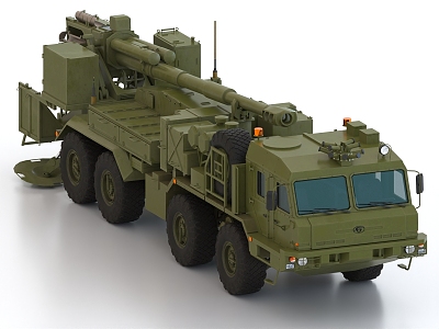 Military truck missile vehicle missile launch vehicle rocket launcher vehicle howitzer vehicle weapons military material model