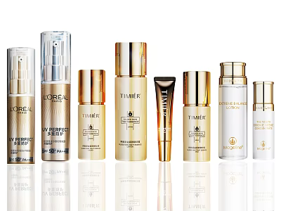 Various Skincare Product Bottles In Elegant Design For Beauty Collection 3d model