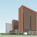 Modern Hospital Exterior Design With High Rise Medical Buildings And Ambulance