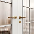 White Casement Doors With Glass Panels And Double Door Design For Modern Home Interior