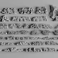 Natural Stone Wood Carvings with Various Shapes Textures Neatly Arranged Displaying Natural Details