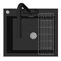 Black Kitchen Sinks With Faucets And Drying Racks In Different Styles 3d model