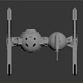 TIE Fighter Spacecraft Model With Angular Wings And Galactic Design Elements