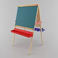 Kids Wooden Easel With Colorful Paints Brushes And Drawing Paper Art Supplies