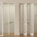 Changhong glass folding door shutter grille folding door cream air partition door sliding door folding door 3d model