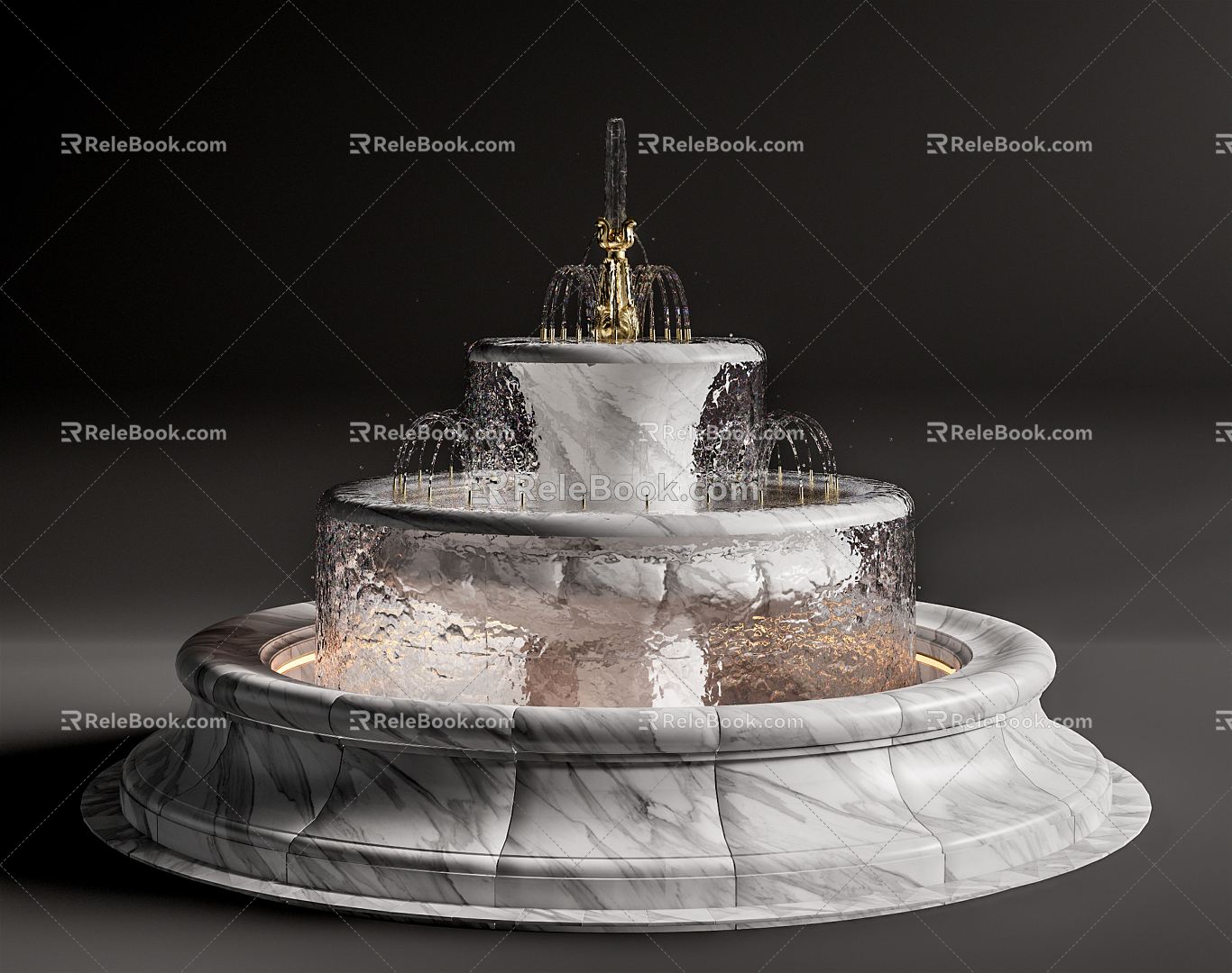 Modern Fountain Fountain Landscape Pool 3d model