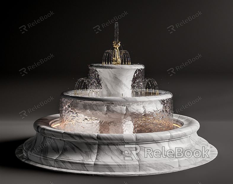 Modern Fountain Fountain Landscape Pool model