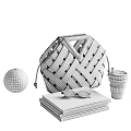 Stylish Decorative Ornament Set With Woven Basket Books Cup And Glasses