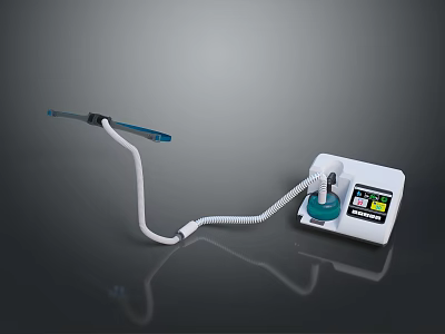 Portable White Electronic Medical Device With Display Screen And Flexible Probe Design 3d model