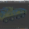 Military Green Armored Utility Vehicle With Six Wheeled Turret And Weapons