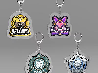 Cute Cartoon Keychains As Daily Life Supplies With Various Character Designs 3d model