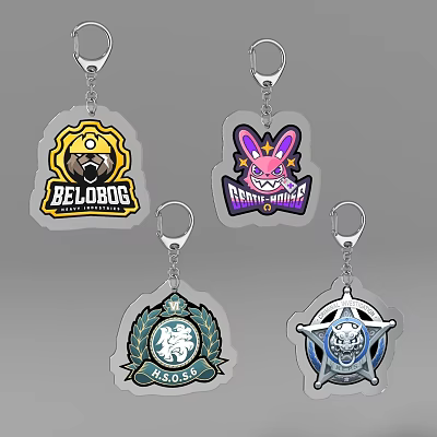 Cute Cartoon Keychains As Daily Life Supplies With Various Character Designs 3d model