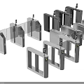 Public Facility Access Control Turnstiles With Metal Structure And Glass Doors