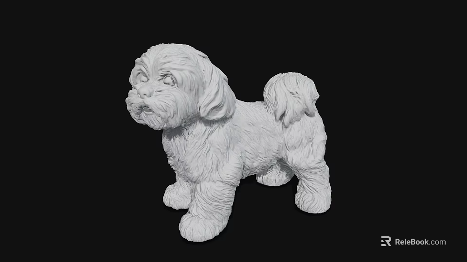 Realistic White Reptile Sculpture With Detailed Texture On Black Background 3d model 