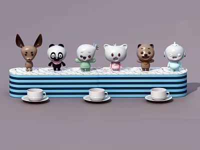 Modern Cup Ornaments 3d model