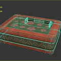 Vintage Red Decorative Storage Box With Pink Flower Pattern Green Background And Golden Edges
