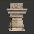 Jane European Pillar Stone Carving Marble Carving Park Stone Pillar 3d model