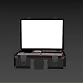Portable Computer Workstation With Hard Case And Display Screen Showing Room