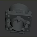 Gray Industrial Mechanical Part With Multiple Holes And Connection Structure 3d model