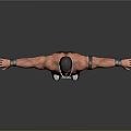 Muscular Man With Arms Outstretched Wearing Chain Necklace Medal Black Shorts White Socks And Wristbands