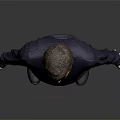 Man In Dark Blue Sweater Dark Pants And Black Shoes Standing On Gray Background