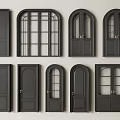 Modern Black Double Doors With Arched Tops Glass Panels And Various Design Styles