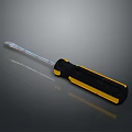 Durable Slotted Screwdriver with Ergonomic Black Yellow Handle and Steel Shaft