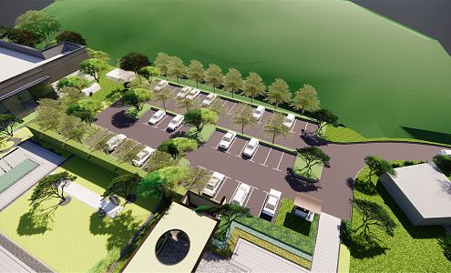 Modern Parking Ecological Parking Space 3d model