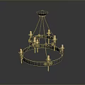 Vintage Iron Chandelier With Double Ring Structure And Candle Lights Design