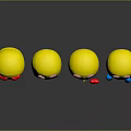 Yellow Emoji Decorative Ornaments Set With Various Facial Expressions For Home Decor