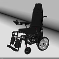 Ergonomic Black Wheelchair With High Backrest Armrests Footrests And Large Wheels