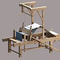 Wooden Traditional Weaving Loom Vintage Industrial Equipment With Classic Design