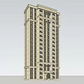 New classical high-rise residential 3d model