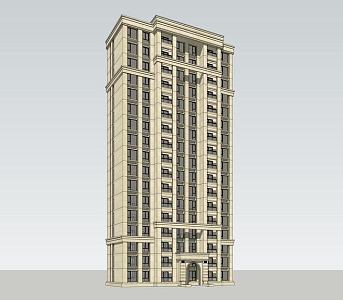 New classical high-rise residential 3d model