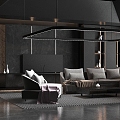 Living room sofa combination home 3d model