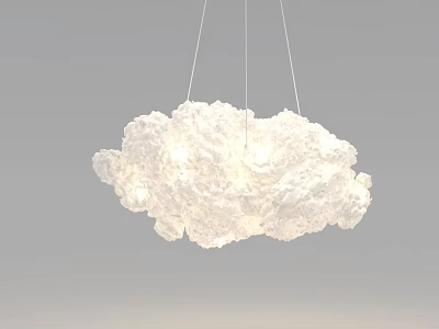 Creative Cloud Shaped Chandelier with Textured Design and Soft Lighting for Modern Home 3d model