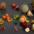 Assorted Fresh Fruits Collection Featuring Coconut Pomegranate Peaches And Tropical Varieties