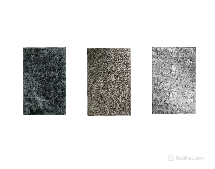 Square Rugs with Diverse Textured Patterns in Modern Gray Tones for Home Use 3d model
