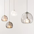 Modern Glass Globe Pendant Lights With Multiple Hanging Illuminated Different Transparencies 3d model