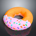 Delicious Orange Donut With Pink Frosting And Colorful Sprinkles On Black