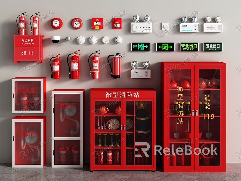 Fire hydrant fire extinguisher fire station safety exit alarm alarm fire lighting lamp model