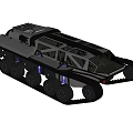 Black All Terrain Utility Vehicle With Tracks And Robust Wheel System