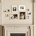 Picture Frame Multi-Frame Combination Simple Decorative Photo Frame Photo Frame Combination French Fireplace Simple Fireplace French Photo Wall French Decorative Painting French Living Room 3d model