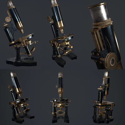 European-style microscope 3d model