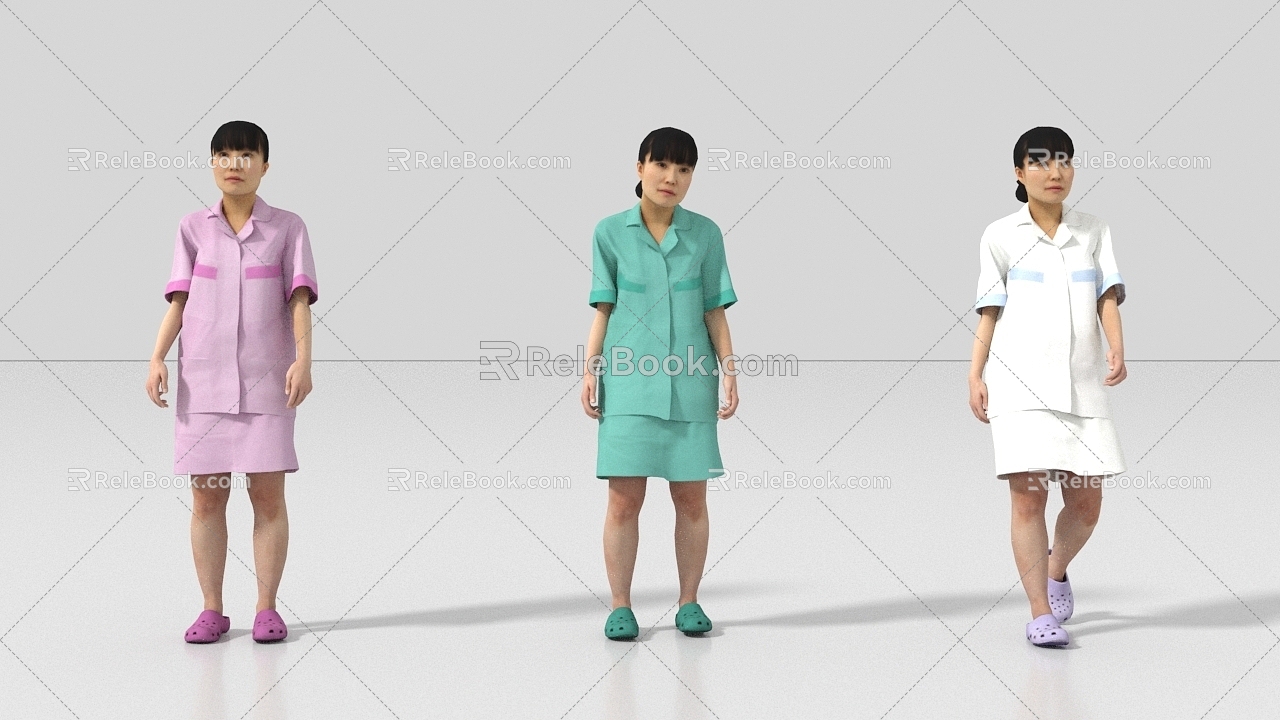 Doctor Nurse Nurse Pharmacist Physician 3d model