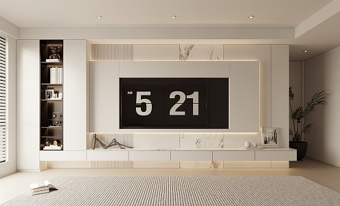 Modern TV background wall TV cabinet 3d model